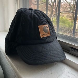 Carhartt Black Quilted Flap Hat RN14085